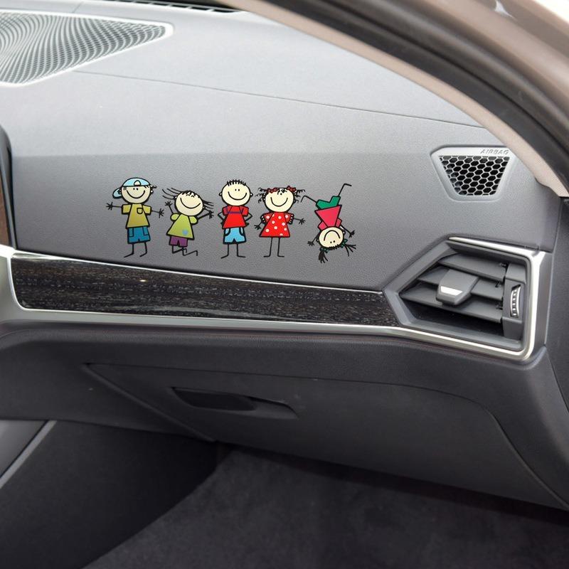 Happy Family Car Sticker Decals Car Body Styling Cartoon Vinyl Decal Funny Children Play Auto Stickers Decor