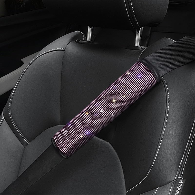 Surpassme 2PC Bling Car Seatbelt Covers, Rhtone Car Seat Belt Covers/Pads With Crystal For Releasing Shoulder/Neck Pressure Car Accessorizes For Car,