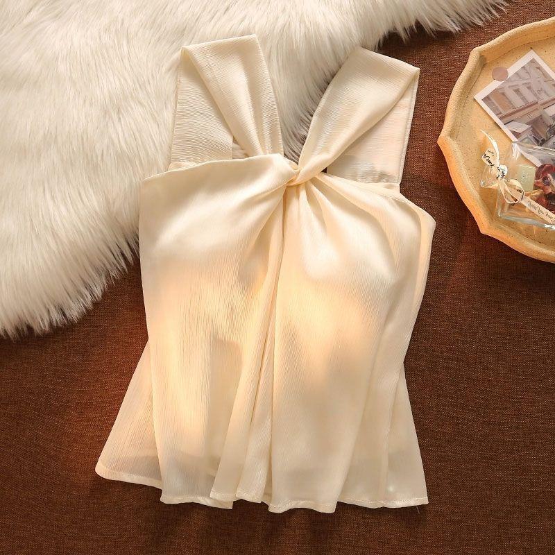 Women s Slimming Off-Shoulder Cross-Neck Summer Tank Top - Sweet & Spicy Style S