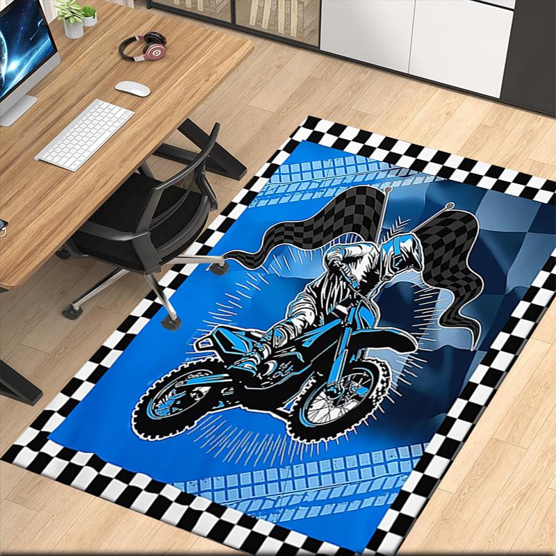 off-road motorcycles Printed Carpet, for Office Chair Living Room Bedroom Kitchen Room Decor Gifts.