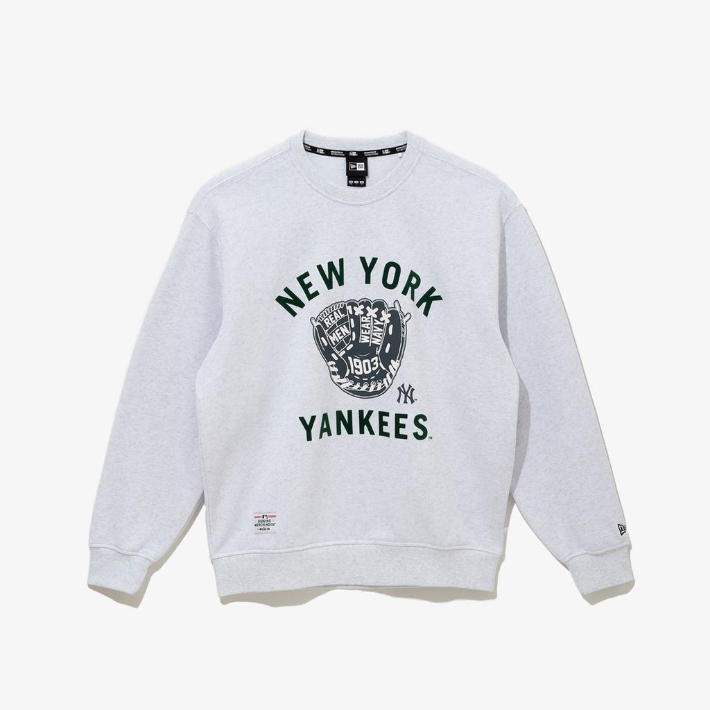 NEW ERA Mlb New York Yankees Glove Sweatshirt Heather Gray 14742040