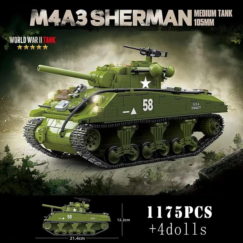 1322 stuks US Army T26E4 Super Pershing Zware Tank Bouw Schaalmodel, Militaire Voertuigen Blokstenen voor Volwassen Verzamelaars, Kerstcadeau NO BOX