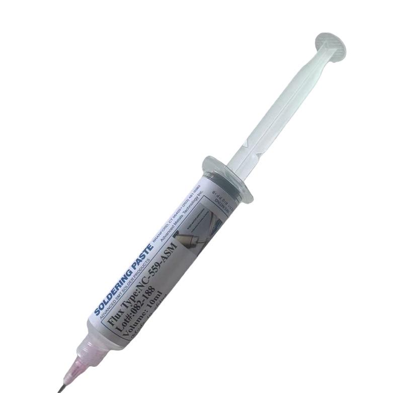 Premium NC-559-ASM 10cc BGA Solder Paste No-Clean Syringe with Plunger Needle