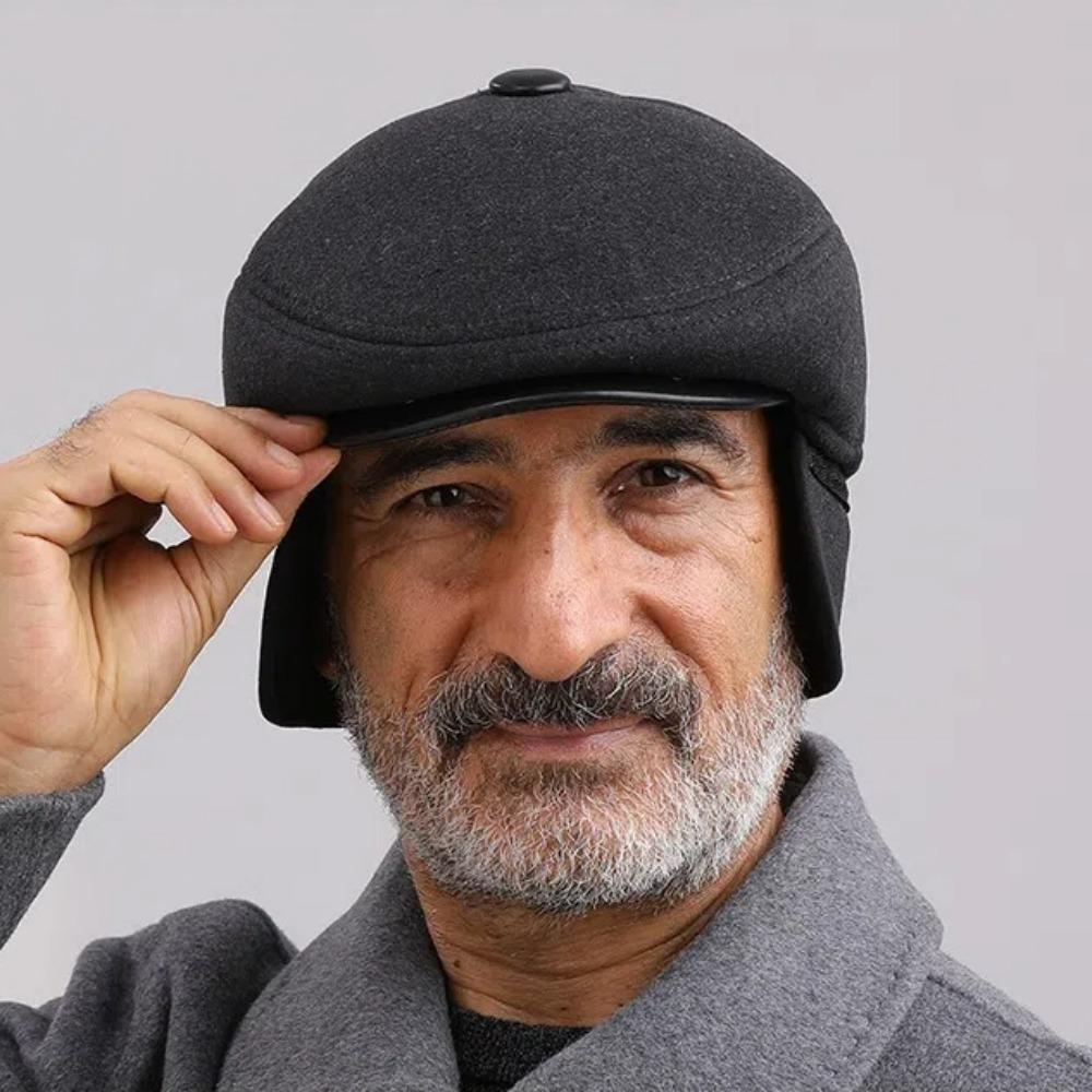 Middle Age Earflap Cap With Ear Flap Flat Caps Quality Men Berets  Men