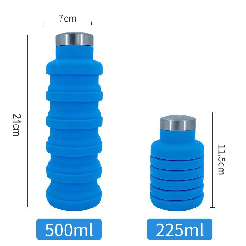 Collapsible Silicone Water Bottle, Leakproof Portable Sports Bottle for Travel & Hiking
