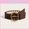 Solid Fashion Color Gold Buckle Women Casual Suede Waist Belt For Daily Use