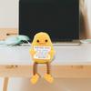 Cute Crochet Positive Energy Duck with Card Knitted Toy Duck Reusable Plush Wool Duck for Home Room Decor Birthday Gift 13x5cm