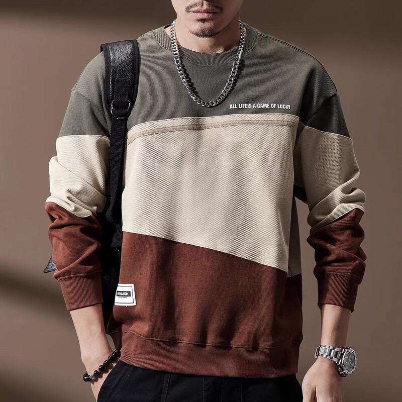 Men's Heavyweight Color-block Loose Fit Sweatshirt