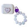 New Apple Silicone Horizontal Stripe Earphone Case Small Fresh Hand Beads + Silicone AirPods Pro1 Love + Hand Beads