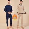 Plus Size Sherpa Thermal Underwear Set - Velvet Thick, Half Turtleneck for Men & Women