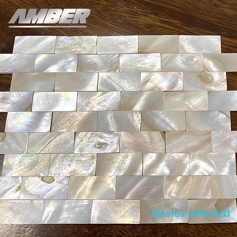 

50pc rectangle Mother of Pearl Mosaic Tiles Natural Shell Square Mosaic Pieces for Home Decoration Crafts materials hobbies arte 50pcs 2x1cm