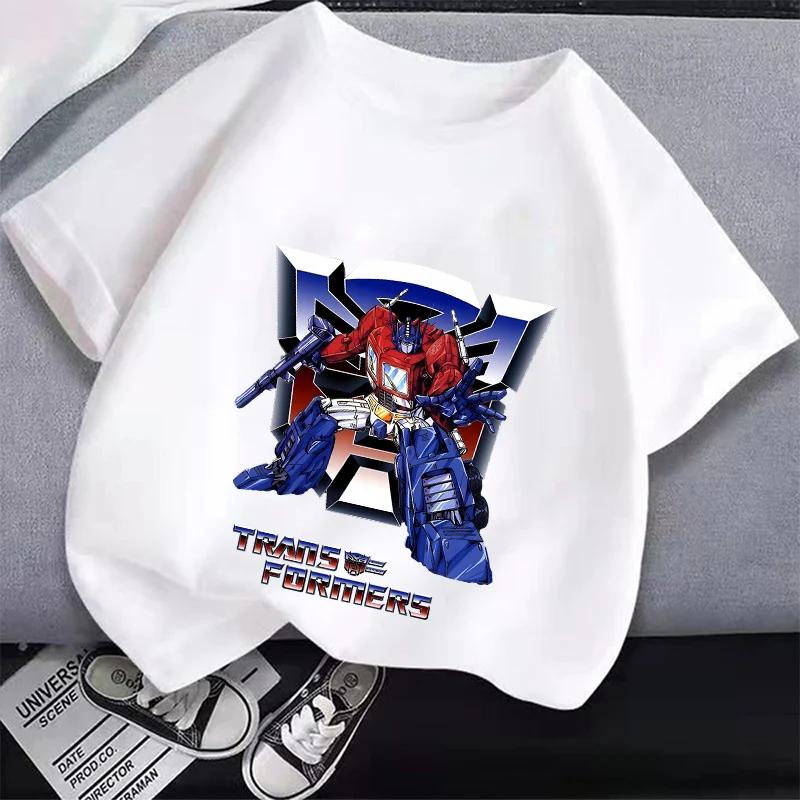 Transformers Kid Clothes Girl Boy Summer TShirt Baby Combination Tees Shirts Kawaii Kid Casual Clothes Girl Boys Harajuku Tops