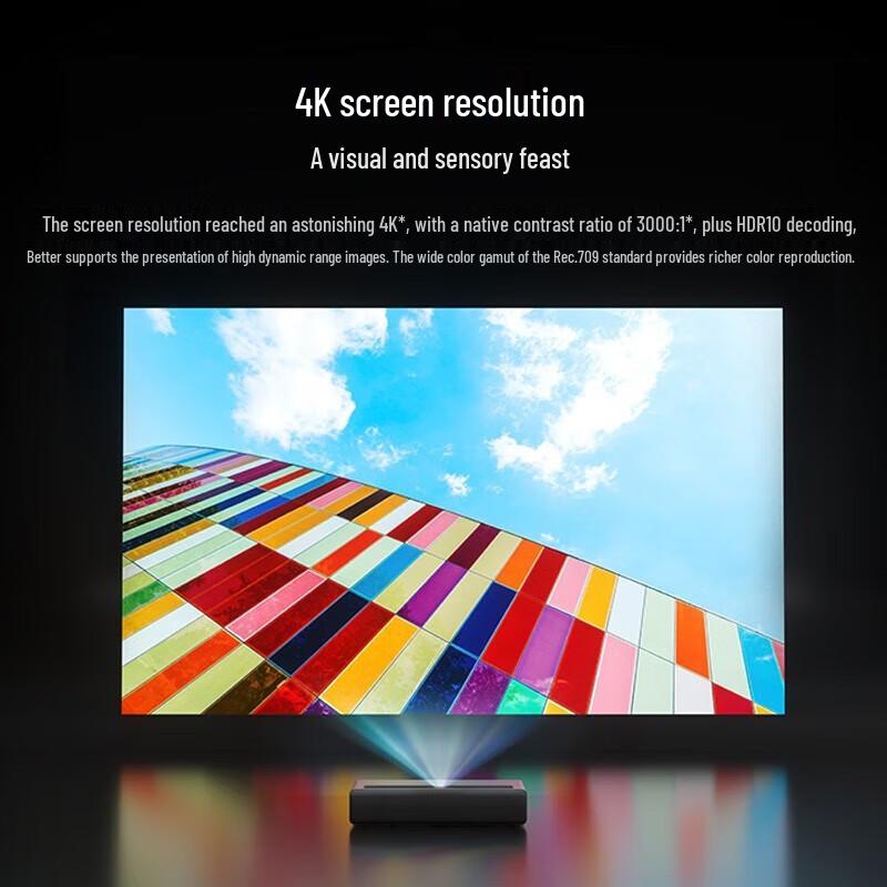 Mijia Laser TV Cinema 2 4K Projector with 100-inch Anti-Light Screen (CN version)