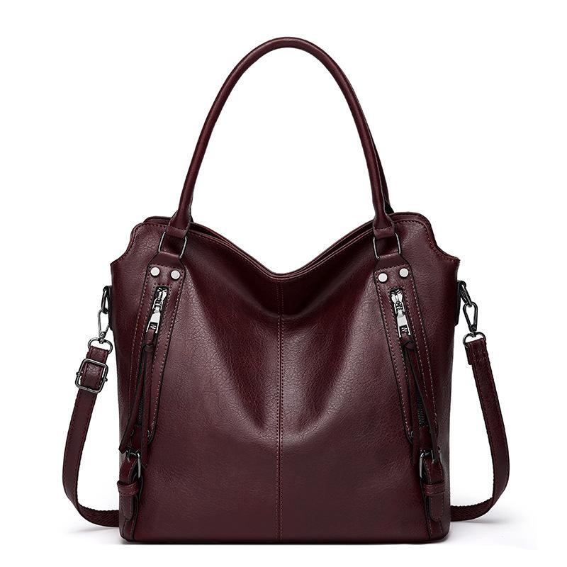 

Сумка большой вместимости женская весна-лето универсальная 2024 новая фактурная сумка на плечо простая и популярная сумка-мессенджер для поездок на работу темно-красного