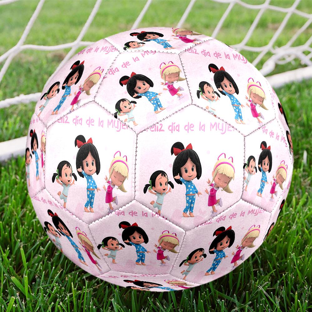 Cleo And Cuquin Size 5 Soccer Ball,Indoor/Outdoor Suitable for Training Matches Tournaments Practice Games Perfect Gift for Fan