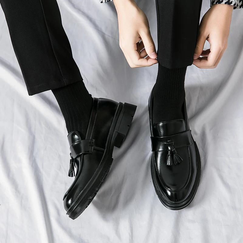 Luxury Brand Shoes Men Plus Size 46 Soft Moccasins Men Loafers High Quality Leather Tassel Shoes Mens Flats Driving Shoe