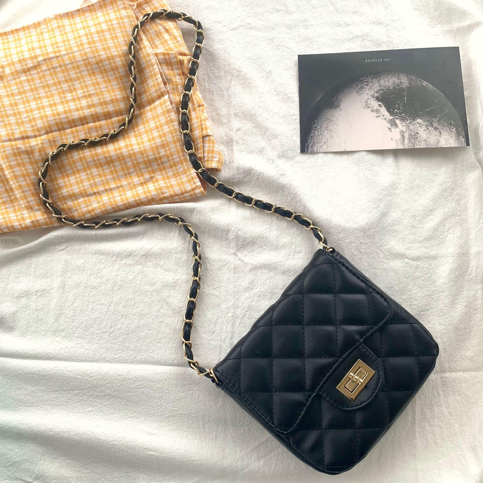 

Маленькая женская сумка корейской моды с цепочкой из бриллиантов, повседневная универсальная мини-сумка, сумка через плечо