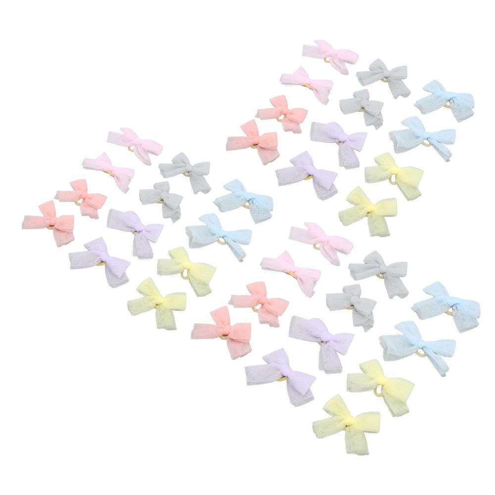 36PCS Bow Shape Pet Hair Bow Handmade Sheer Bow Knot Exquisite Craft Dog Head Flower  Party Decor