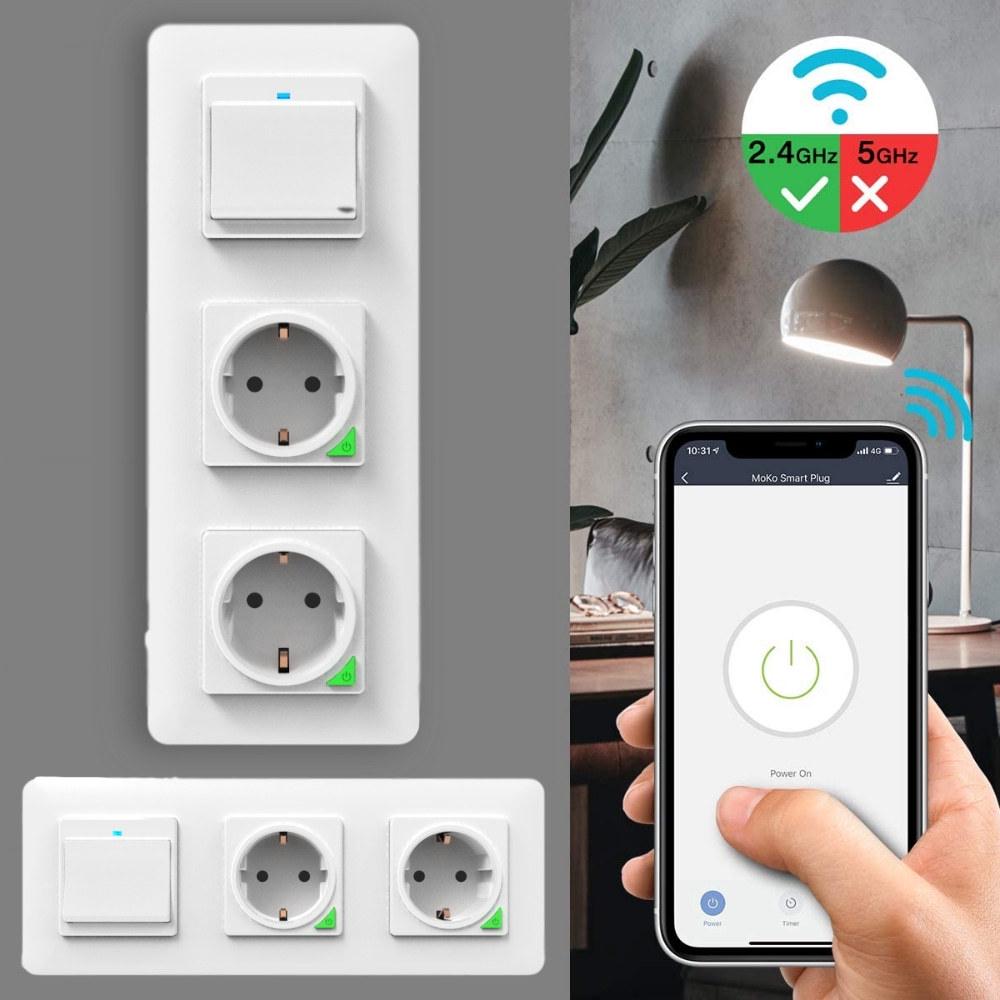 86 Type Smart WiFi Switch - Alexa Compatible Remote Control Single Switch + Single Gang + Single Gang