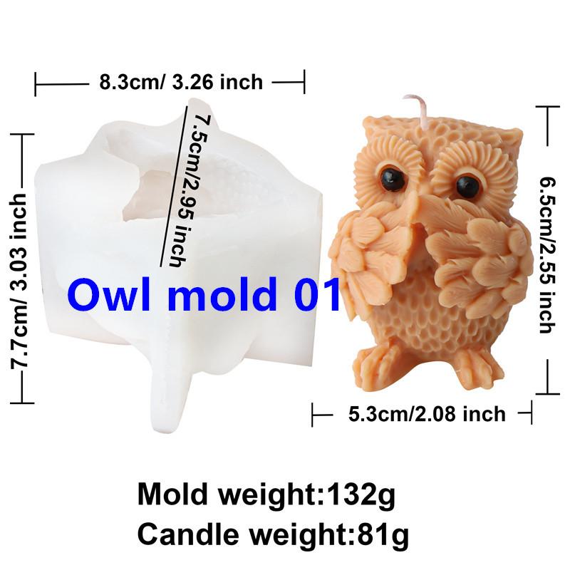 3D Owl Silicone Candle Mold DIY Cartoon Animal Soap Aromatherapy Plaster Resin Making Tools Home Decoration Crafts