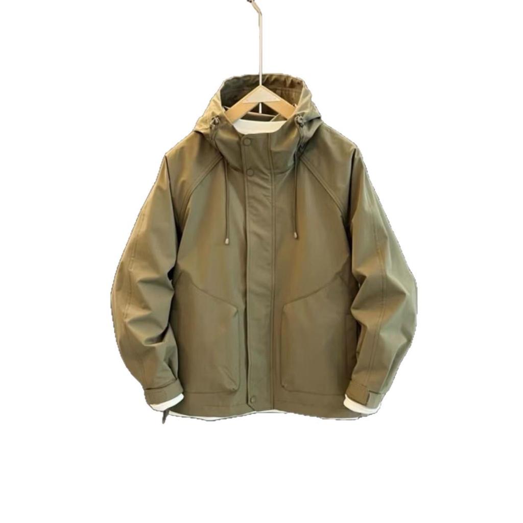 Men's Windproof Hooded Jacket: Spring/Autumn Casual Fashion, Pure Color, Trendy Loose Workwear