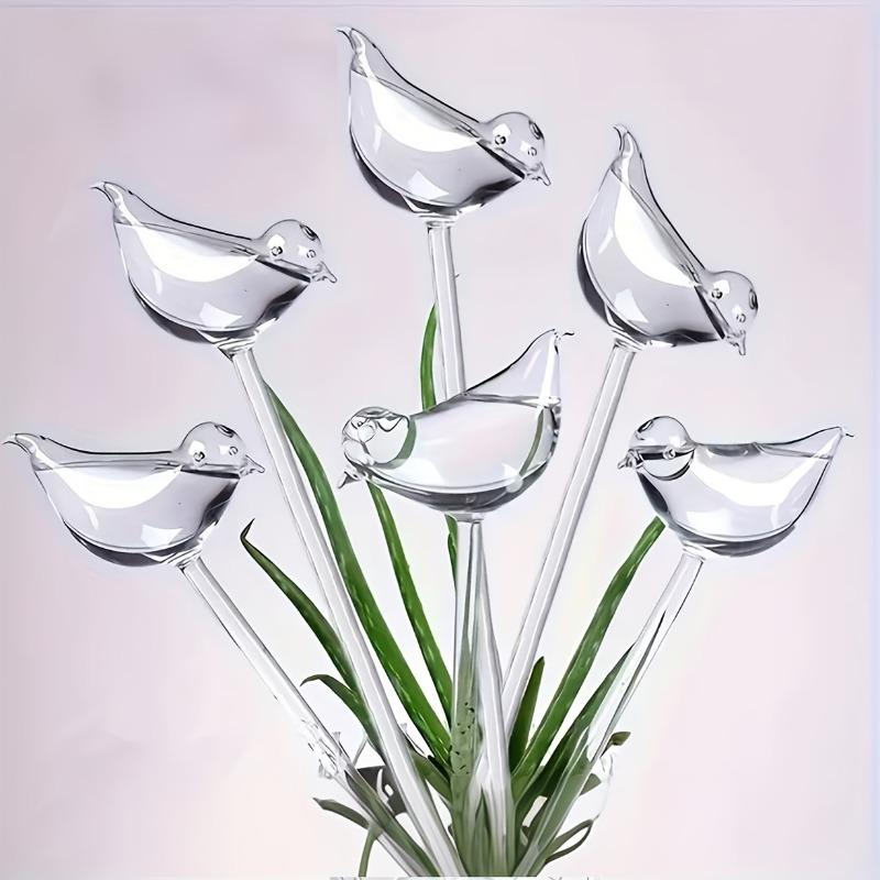 5pcs Automatic Plant Watering Bulb, Bird Shape for Sustained Release, Vacation Plant Care with Simple Vacuum Principle