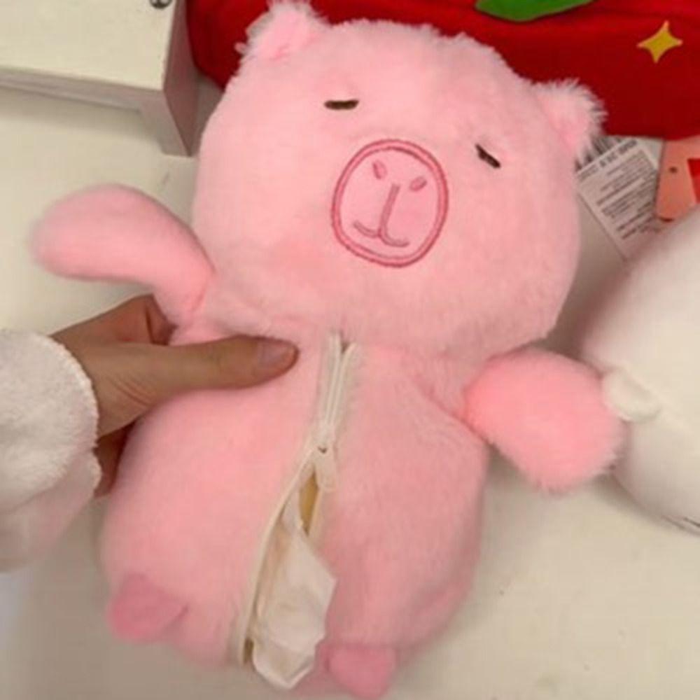 Animal Doll Capybara Plush Pen Bag Large Capacity Capibara Plush Pencil Pouch  Office