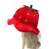Strawberry Red Hat Fruit Headgear Fun Halloween Costume Accessories Party Photo Props Cosplay Masquerade Costume