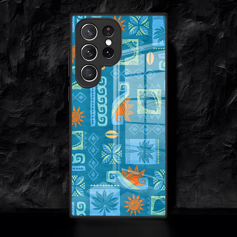 Pretty Tiki Pattern Phone Case For Samsung S26 S25 Edge Ultra 24 23 22 21 Ultra Plus Fe A55 56 15 4G 5G Glass Cover