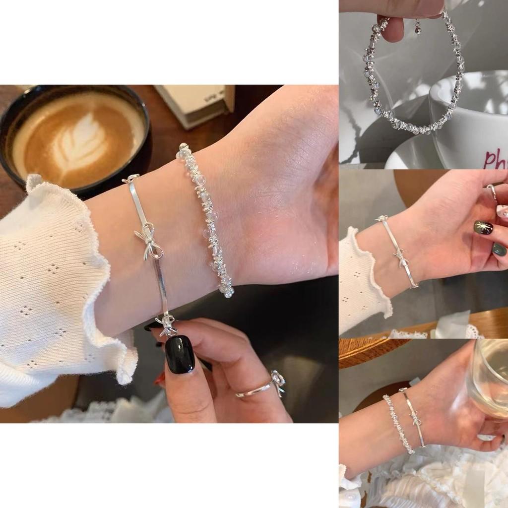 Stylish Women's Alloy Plated Bow Knot Bracelet Simple And Luxurious Geometric Design