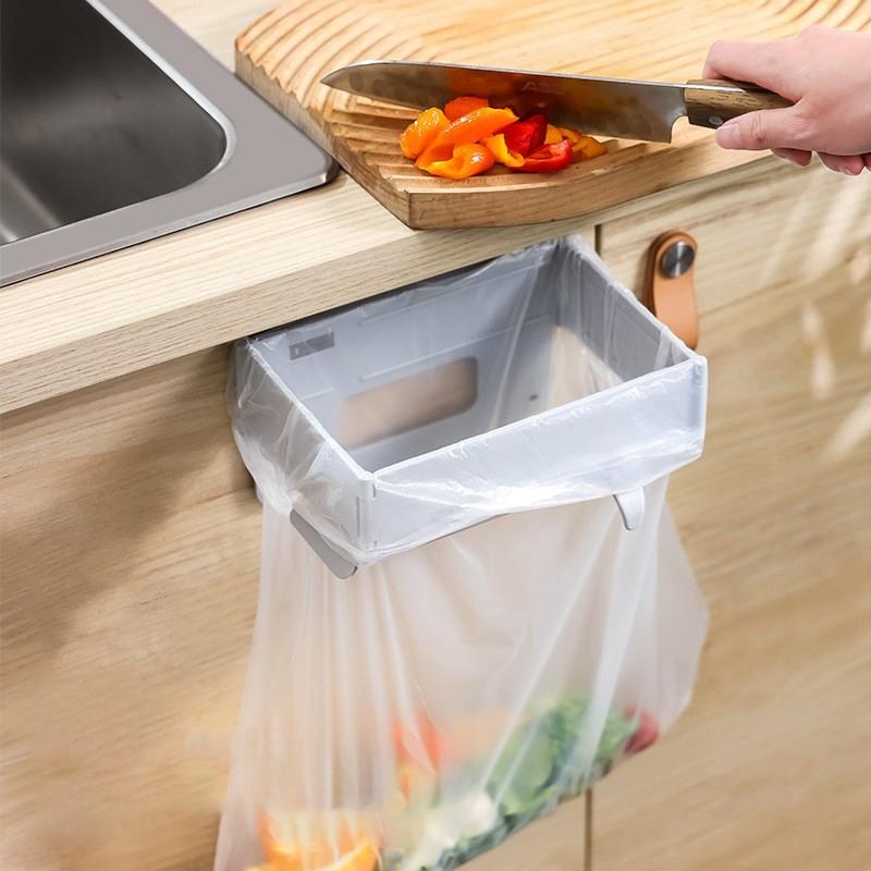 1 Unidad Soporte Plegable Portátil para Bolsas de Basura Estante de Basura Montado en la Pared Estante Colgante Para Baño Cocina Estante de Almacenamiento Sin Taladro