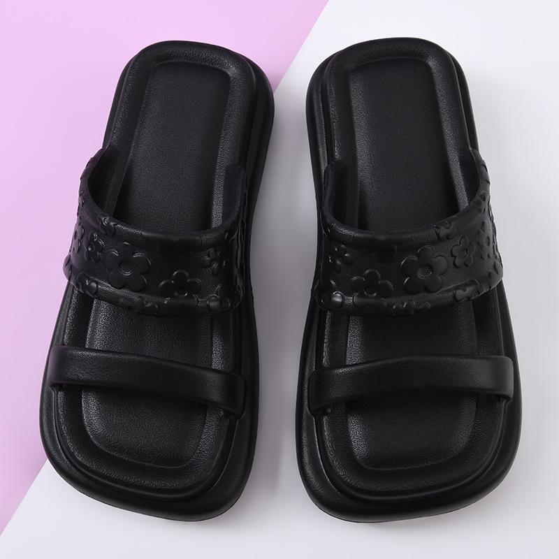 Two Women with Sandals Fashion Trend Heightened Platform Eva Household Slippers Summer Wear Non-slip Beach Sandals