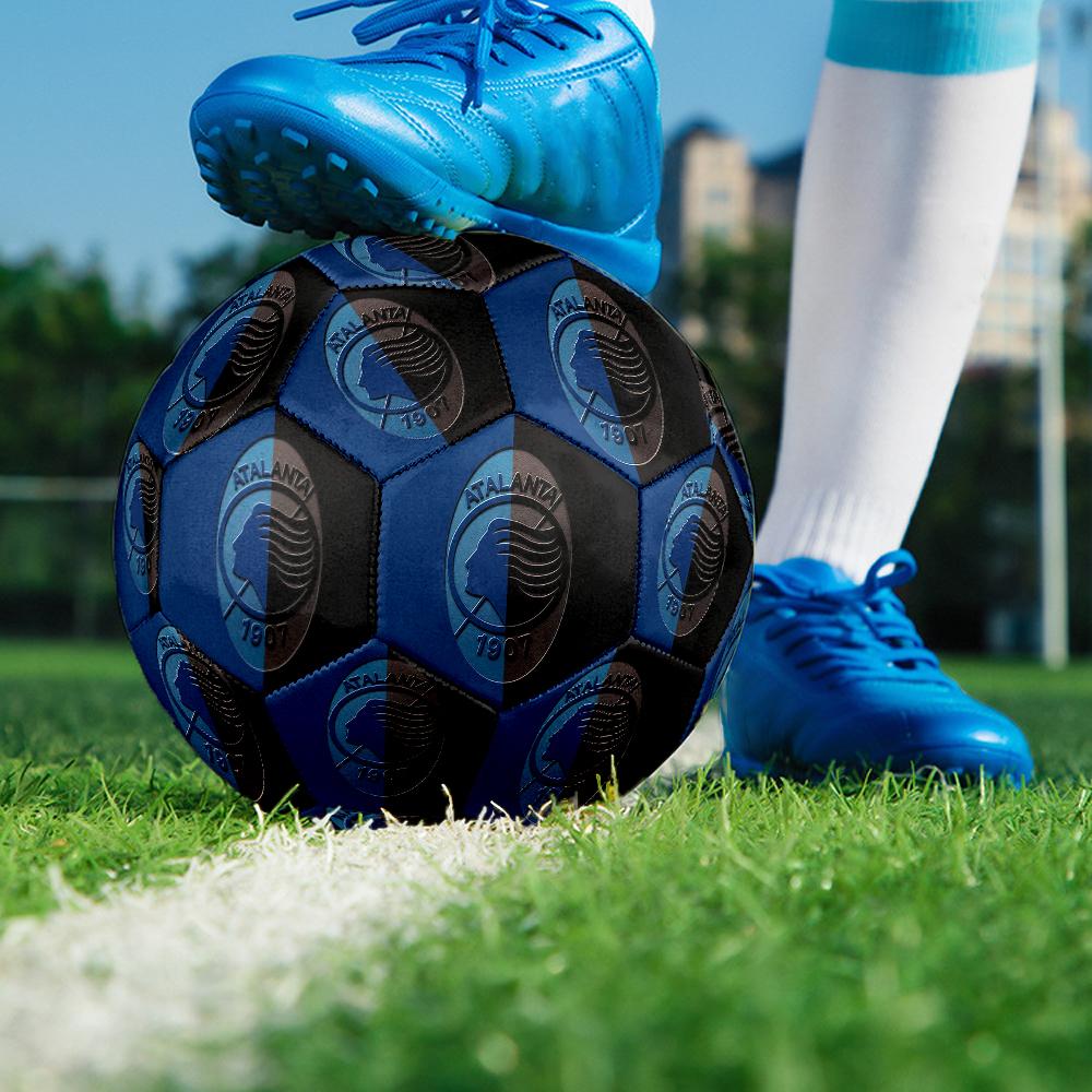 Atalanta BC logo Soccer Ball, colorful, suitable for all ages, machine-stitched, PVC material, competition grade,size5 , durable and high bounce