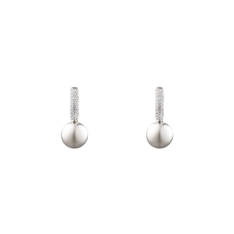 JYDDM 925 Circle Ball One-Point One-Touch Earrings