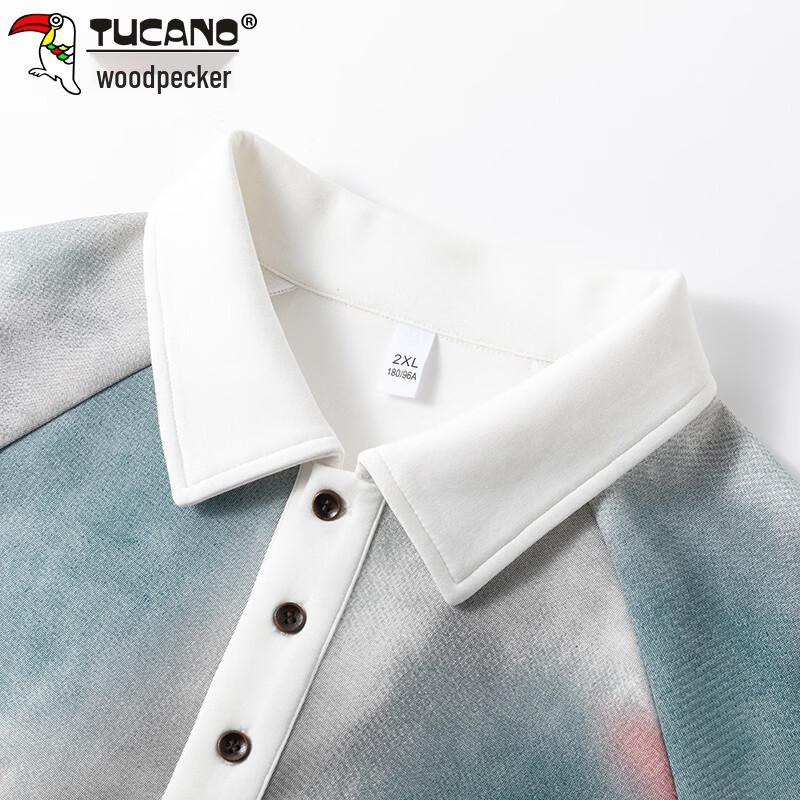 TUCANO Men's Gradient Lapel Polo Shirt