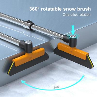Escova raspadora de gelo multifuncional para carro, vassoura telescópica para neve com raspador de gelo automático, 13 níveis ajustáveis, removedor de gelo para o inverno