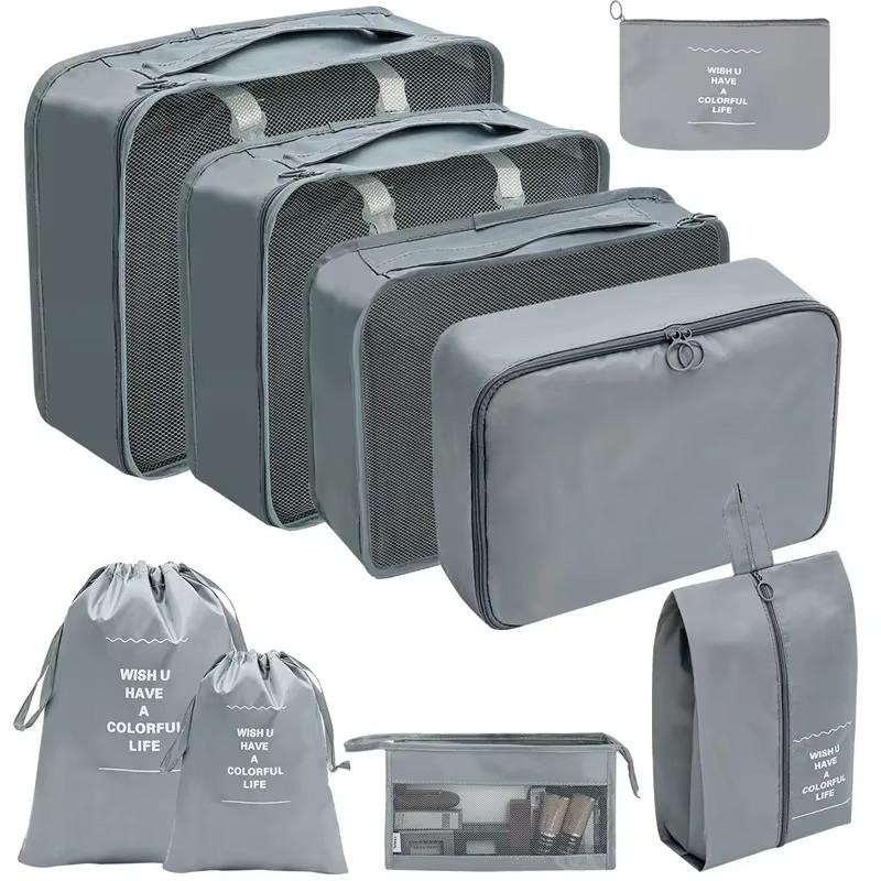 8 Pcs Set Travel Organizer Storage Bags Suitcase Packing Cubes Set Cases Portable Luggage Clothes Shoe Tidy Pouch Folding