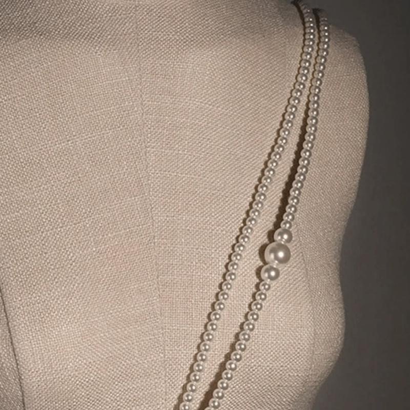 1pc Elegant Premium White Pearl Waist Chain Summer, School Fall, Autumn, Halloween