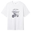Hotwind Men's White Graphic Print Cotton T-Shirt
