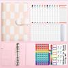Waterproof Money Saving Binder PU Leather Envelope Savings Challenge Save Money Notebook