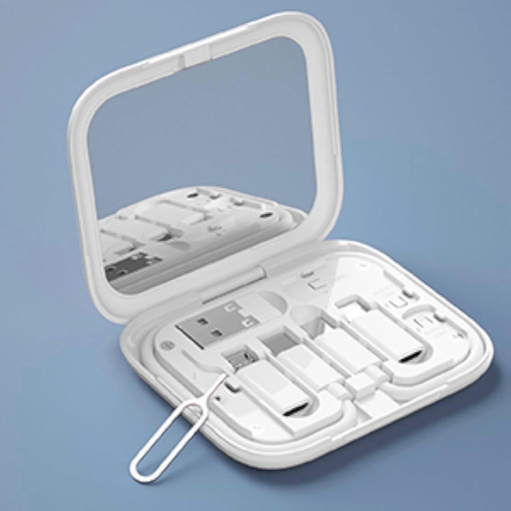 USB-C Travel Adapter Kit for IPhone, Pixel & Galaxy: USB-A to C, Micro-USB to C, Type-C to Lightning, Short USB-C Cable, OTG, Mirror Case