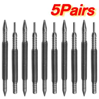1/2 Pezzi Utensile a Molla Set di Chiodi Senza Martello Utensile per Marcare Fori a Molla Metallo Lavorazione del Legno Punta da Trapano Legno Pressa Segnafossetti