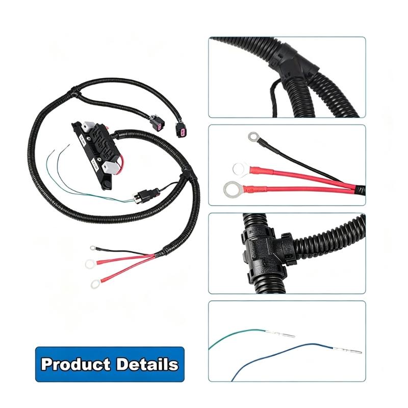 Fan Wiring Assembly 67400923 Cooling Fan Wire Set for Direct Install Service, Heat-Resistant Insulated Wiring Assembly, 1 Pc for Engine Bay Use