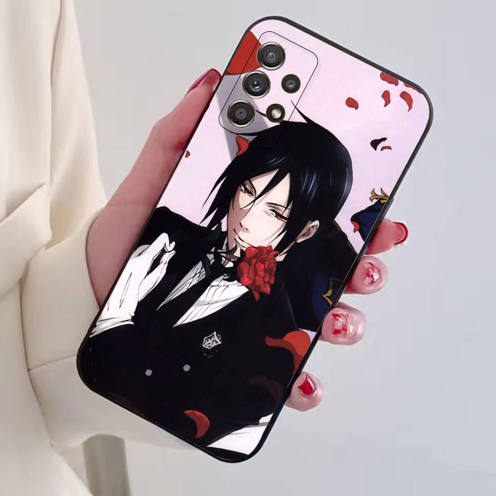 Anime Black B-Butler Phone Case For Samsung S25,S24,S21,S22,S23,S30,Ultra,S20,Plus,Fe,Lite,Note,10,Black Cover