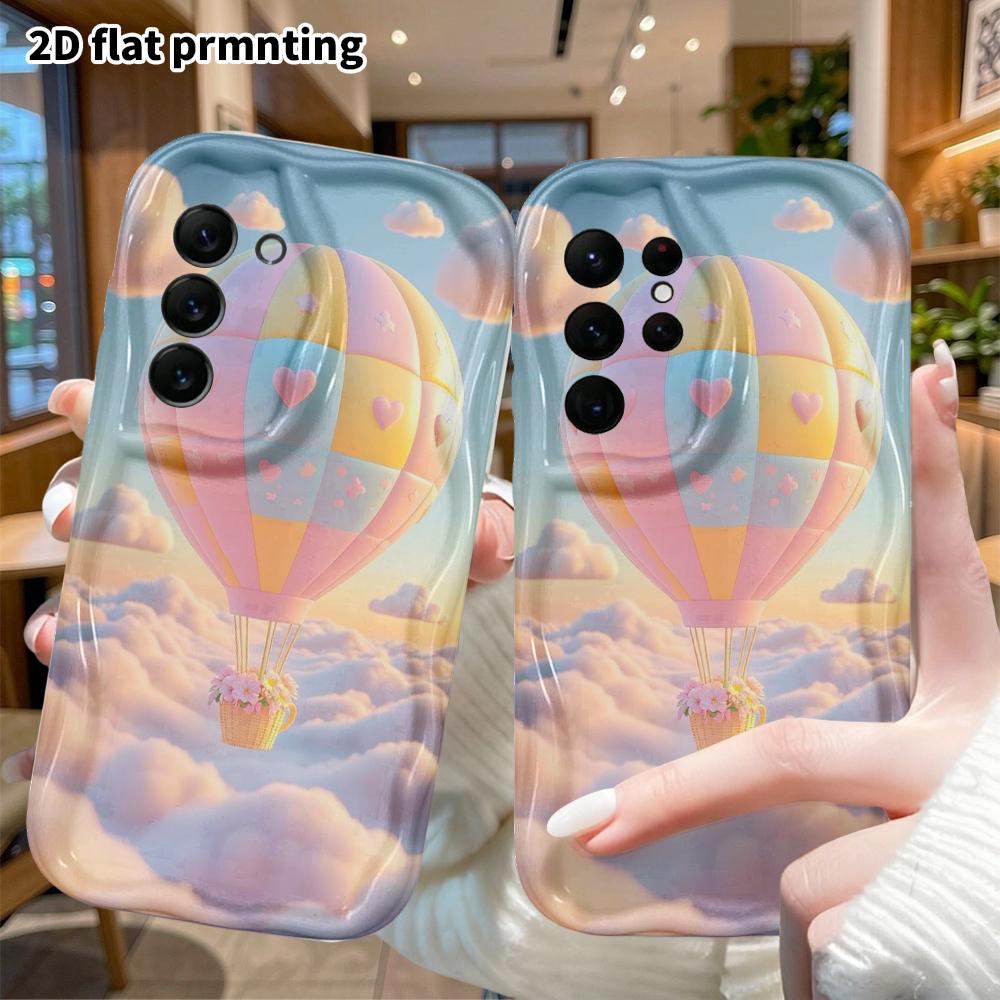 Phone Case: 2D Flat Samsung Galaxy A34 A35 M05 M06 S20 S22 S21 FE Plus 5G Protective Case, Hot Air Balloon, Christmas and Halloween Gift