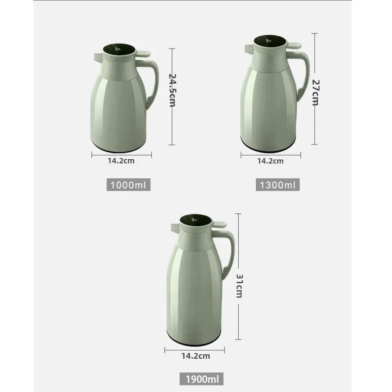 Kitchen Thermal Kettle Household Digital Display Coffee,1/1.3/2L Thermos Glass Liner Vacuum Flasks Large Capacity Water Bottle