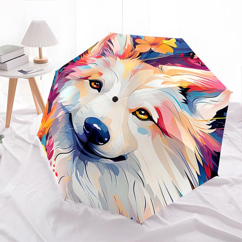 

1pc Wolf Animal Design Automatic Opening and Closing Umbrella, Portable Small Umbrella for Men and Women P105