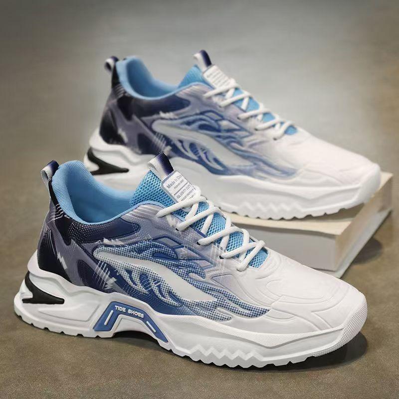 New Men's Shoes Versatile Youth Platform Casual Men's Sports Shoes Breathable Mesh Trendy Shoes