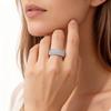 Band Ring with White Zircon Europe Trendy Fine Jewelry For Women Gift In 925 Sterling Silver
