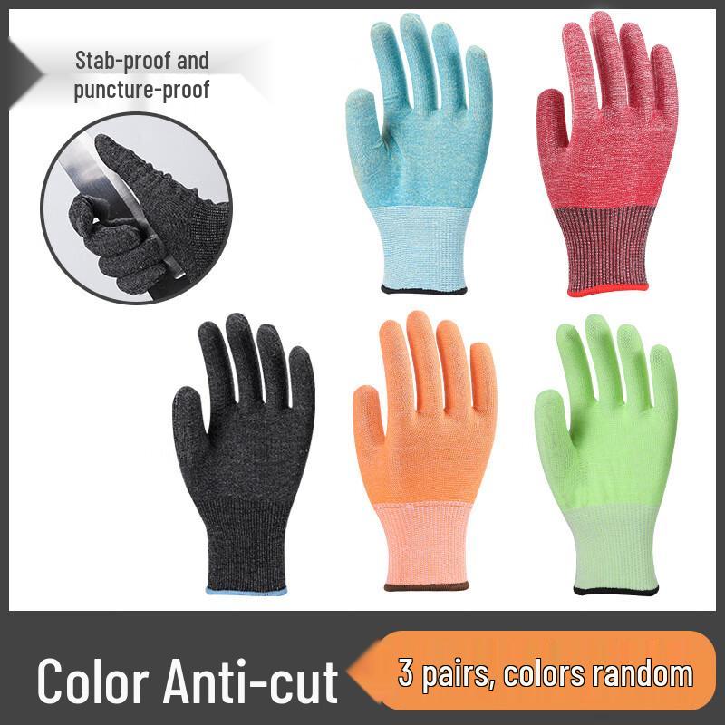 Miling Colorful Wear-Resistant Anti-Cut Gloves (10 Pairs)